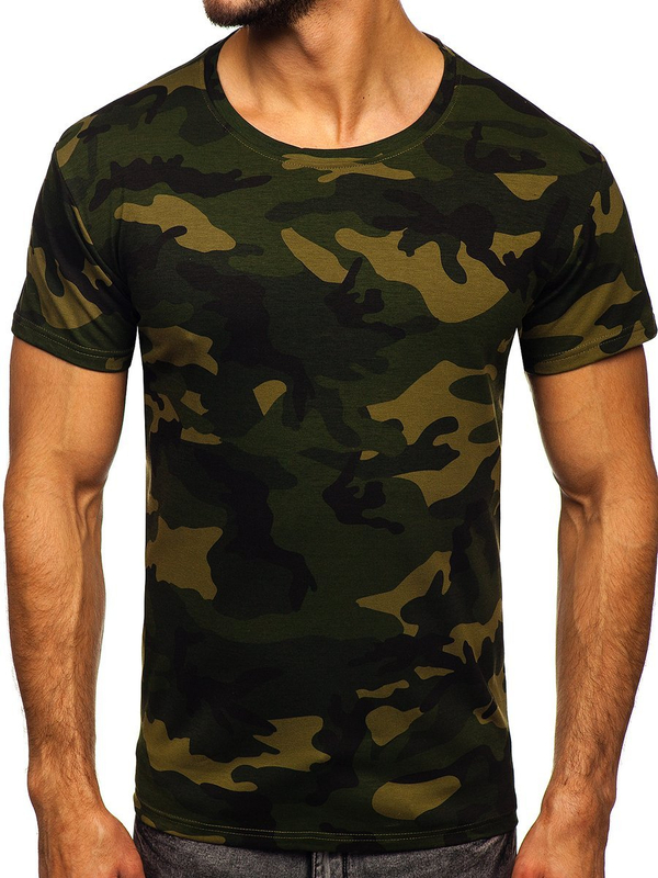 Herren T-Shirt Camo Khaki Bolf S807