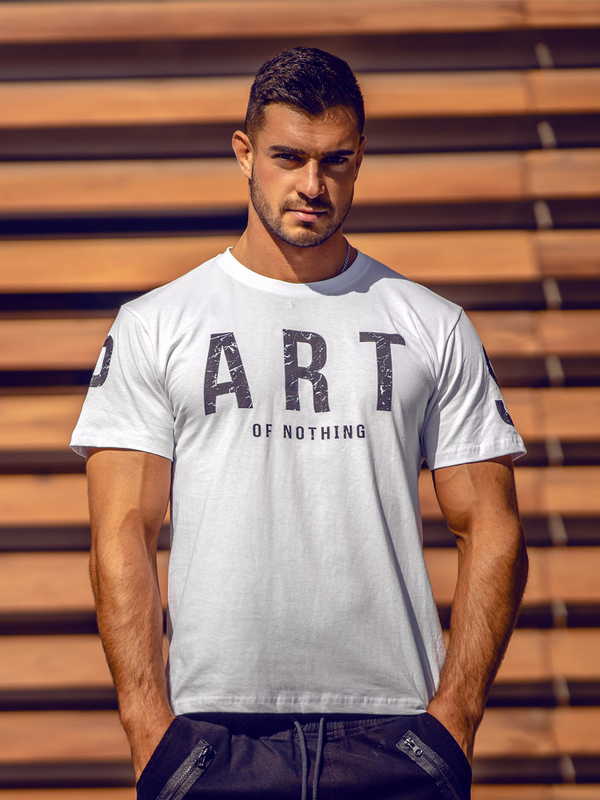 Herren T-Shirt mit Motiv Weiß Bolf 1180A