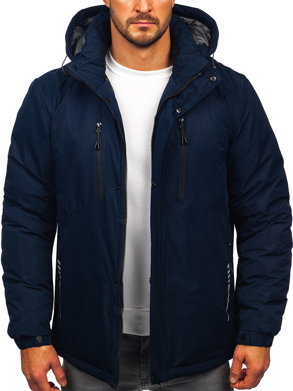 Herren Winterjacke Dunkelblau Bolf 22M321