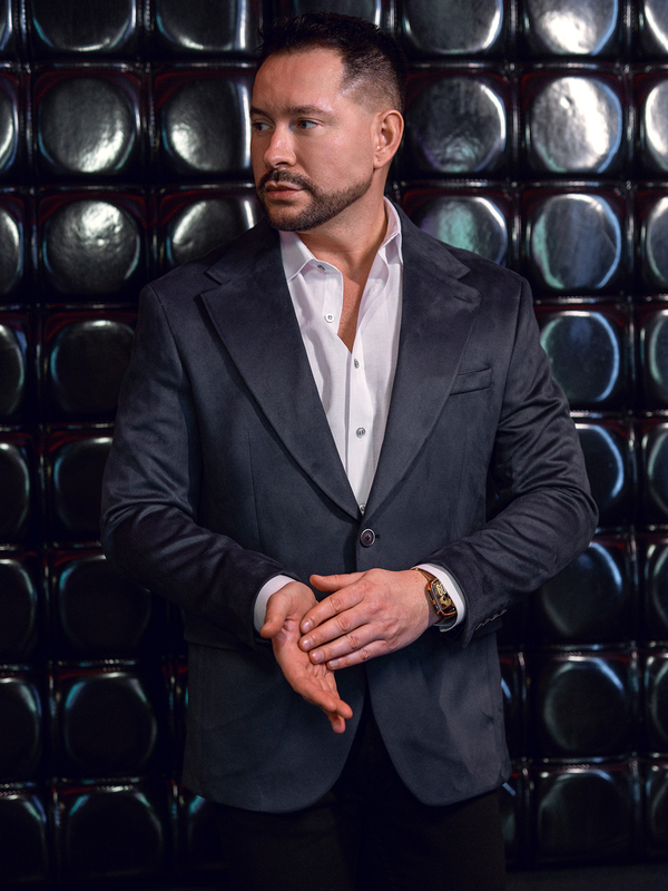 Herren Samtsakko Dunkalblau Bolf 24410