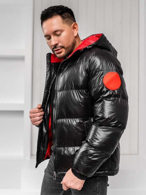 Herren Gepolsterte Winterjacke Schwarz Bolf 5M3198A1