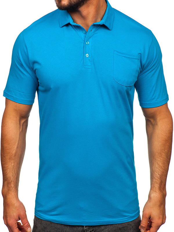 Herren Baumwoll Poloshirt Türkis Bolf 143006
