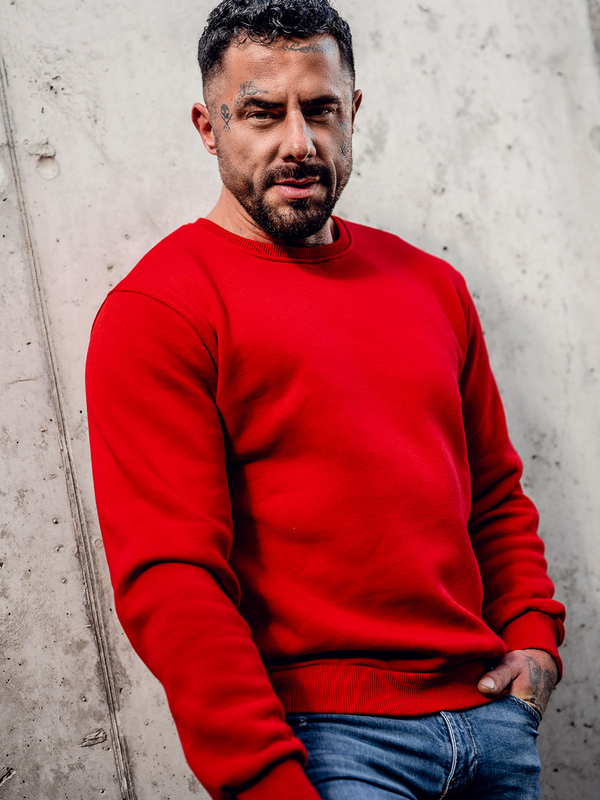Herren Sweatshirt ohne Kapuze Rot Bolf 2001A