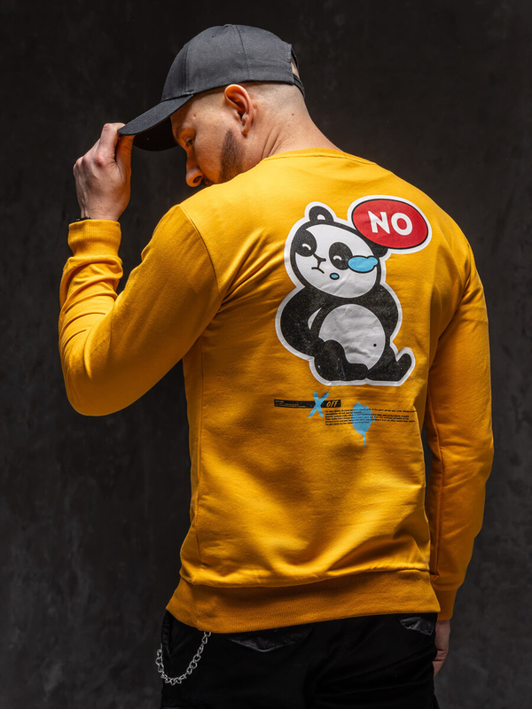 Herren Sweatshirt ohne Kapuze mit Motiv Orange Bolf 8744A1