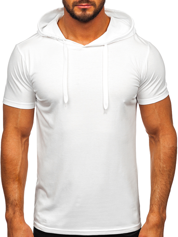 Herren T-Shirt mit Kapuze Weiß Bolf 8T89