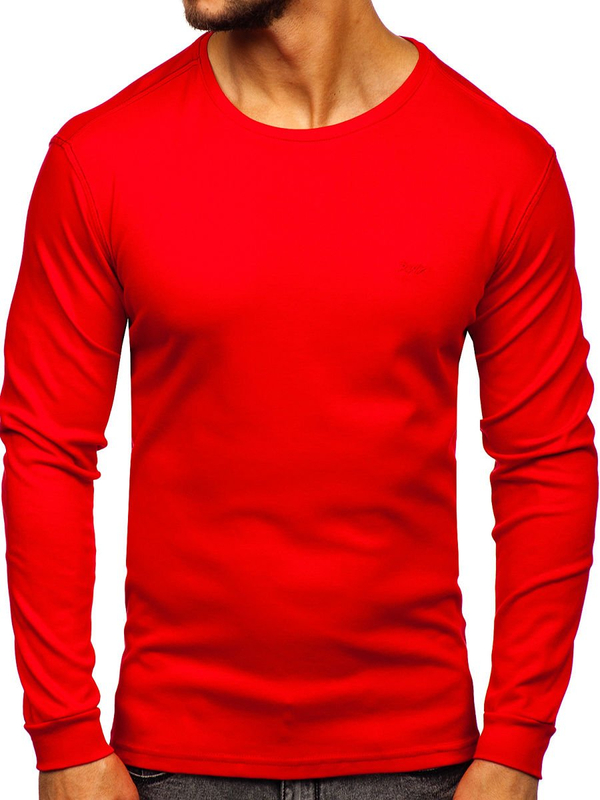 Herren Longsleeve ohne Motiv Rot Bolf 145359