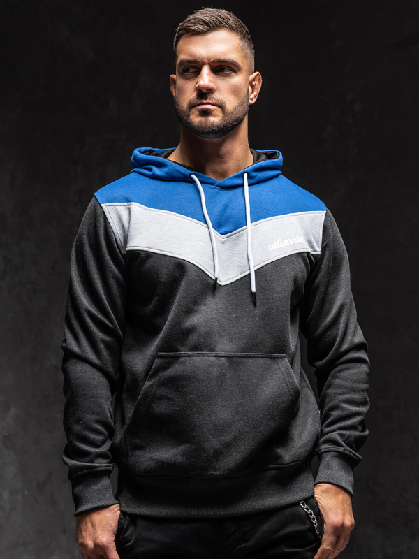 Herren Kapuzenpullover mit Motiv Schwarzgrau Bolf W3878A1