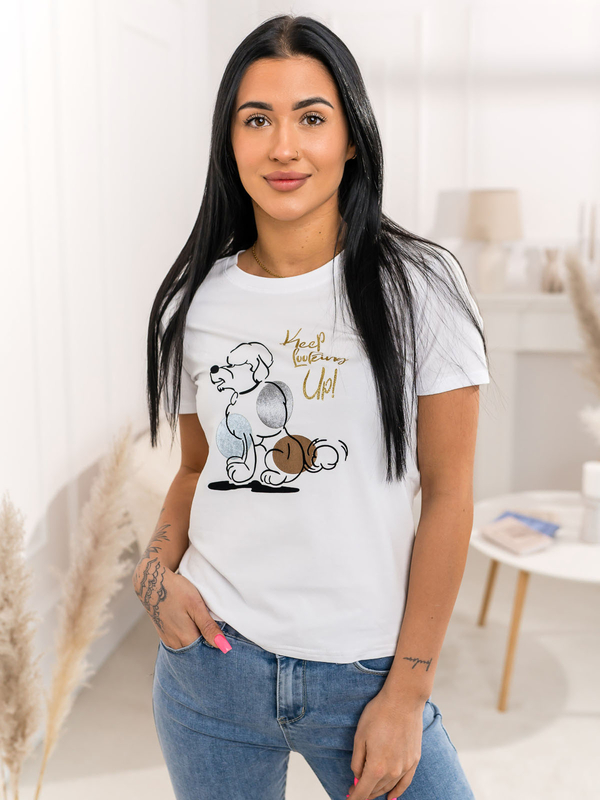 Damen T-Shirt mit Motiv Weiß Bolf 95T2519