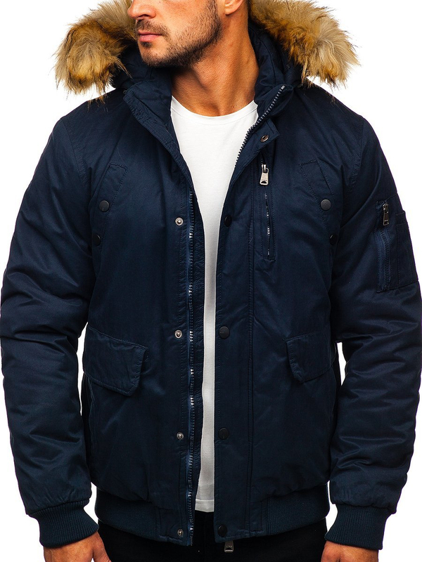Herren Winterjacke Dunkelblau Bolf 1778