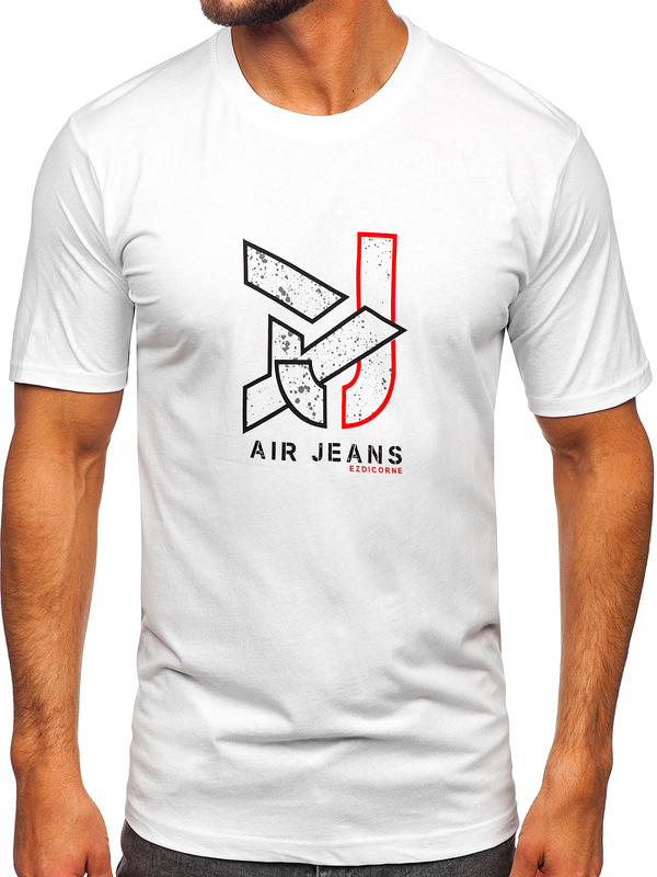 Herren Baumwoll T-Shirt Weiß Bolf 14769