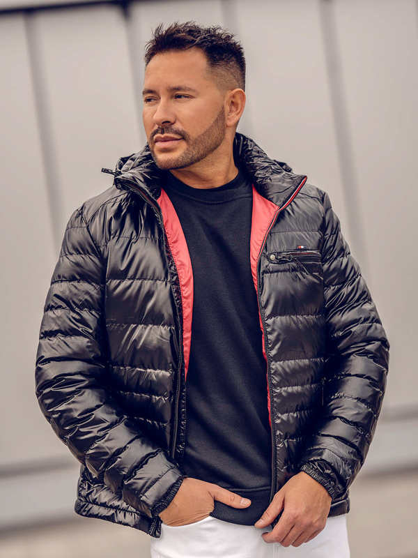 Herren Gepolsterte Übergangsjacke Sportjacke Schwarz Bolf 2147A