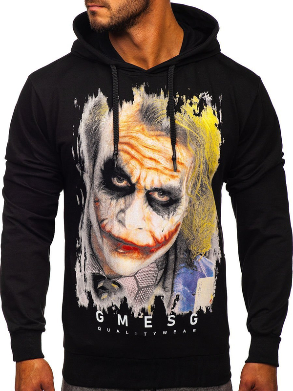 Bolf Herren Kapuzenpullover mit Motiv Schwarz  6146