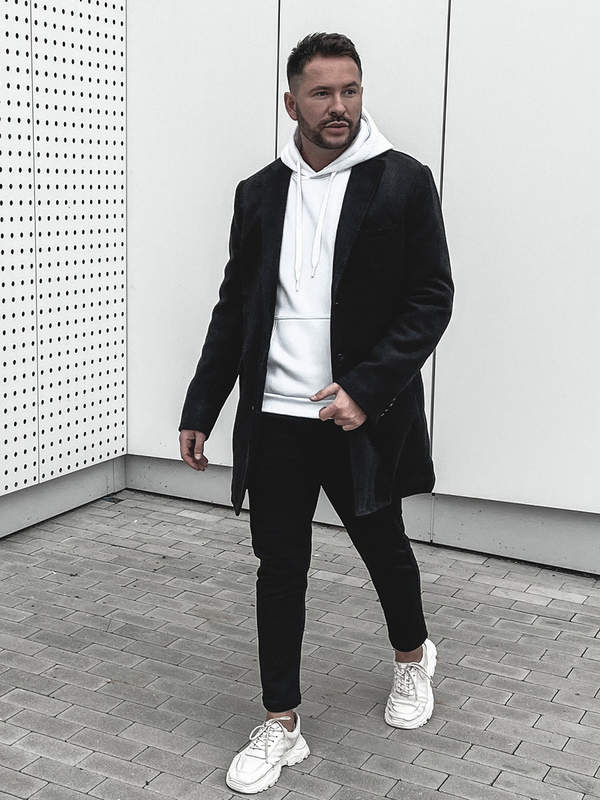 Herren Wintermantel Schwarz Bolf 1047B