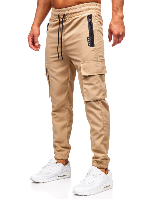 Herren Sporthose Cargohose Joggers Beige Bolf HSS297