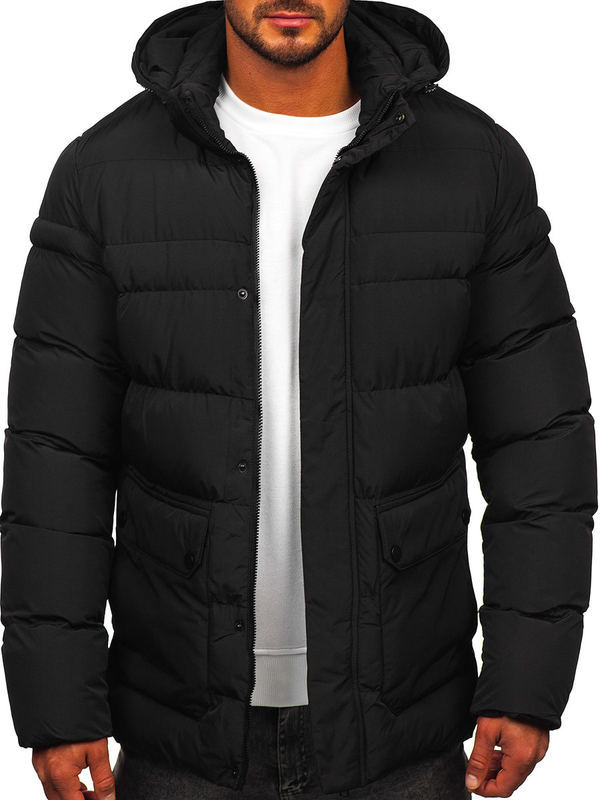Herren Winterjacke Schwarz Bolf 22M332