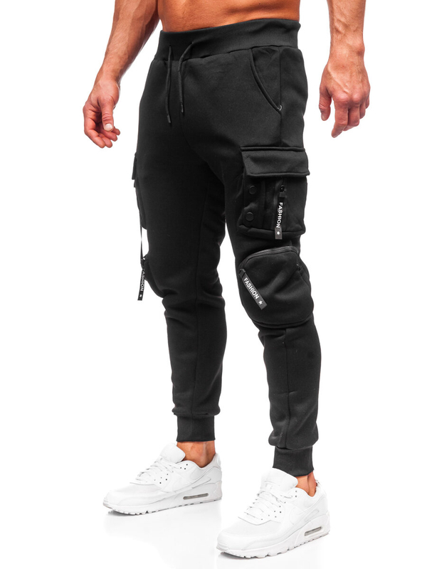 Herren Sporthose Joggers Cargohose Schwarz Bolf HSS118
