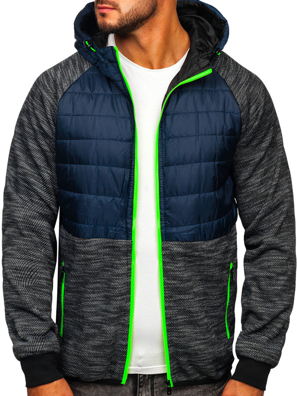 Herren Übergangsjacke Sport Jacke Dunkelblau Bolf M10018