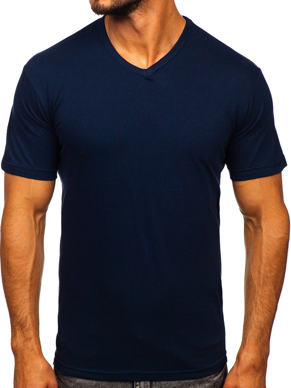 Herren T-Shirt mit V-Ausschnitt Dunkelblau Bolf 192131