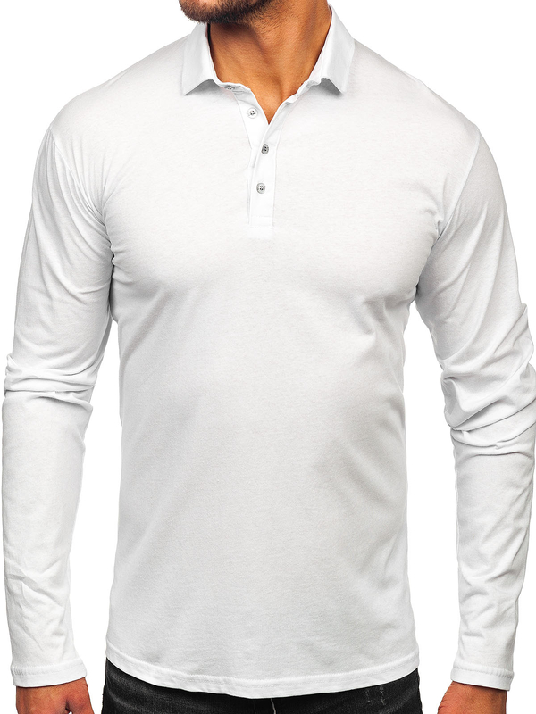 Herren Baumwoll Polohemd Lanagrm Weiß Bolf 5119