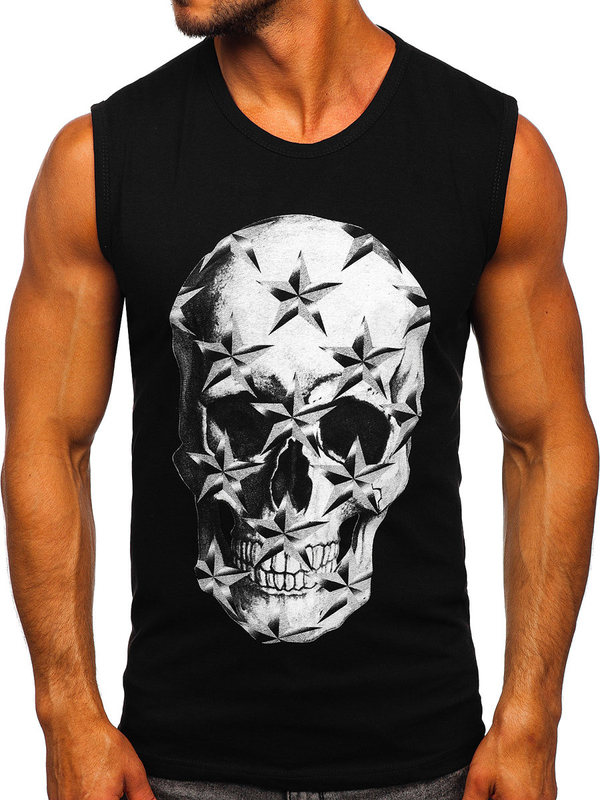 Bolf Tank Top mit Motiv Schwarz 14817