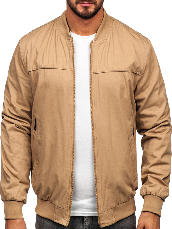 Herren Zweiseitige Übergangsjacke Bomberjacke Camel Bolf 84M3005