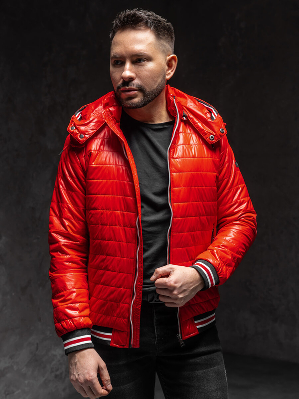 Herren Gepolsterte Übergangsjacke Rot Bolf 6191A1