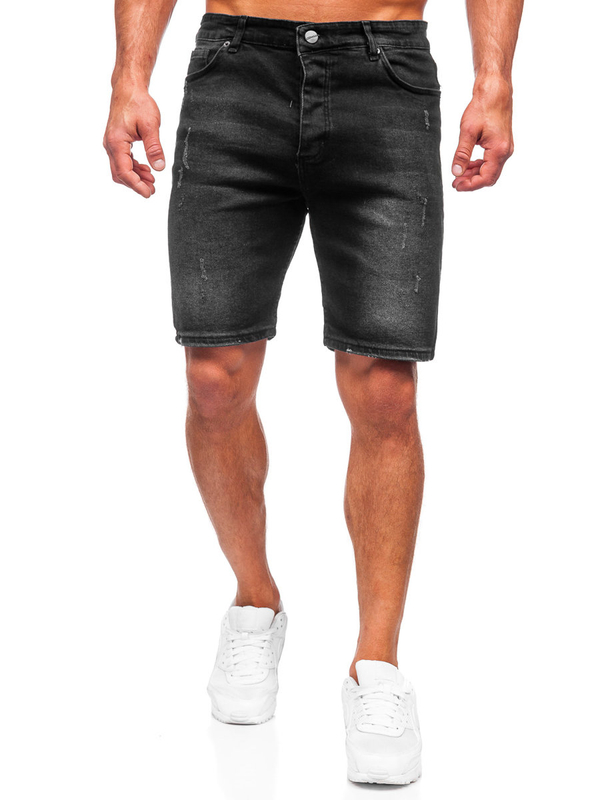 Herren Jeansshorts Schwarz Bolf 0490