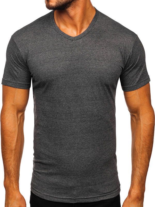 Herren T-Shirt mit V-Ausschnitt Anthrazit Bolf 192131