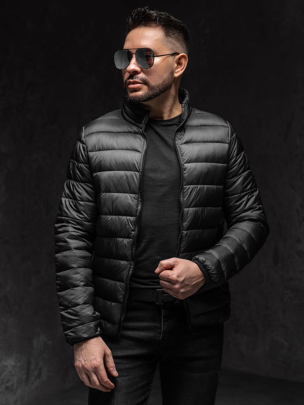 Herren Gepolsterte Übergangsjacke Schwarz Bolf LY33A1