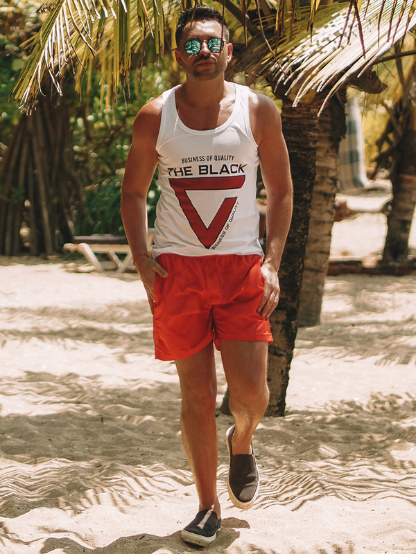 Herren Tank Top Boxershirt mit Motiv Weiß Bolf 14833A