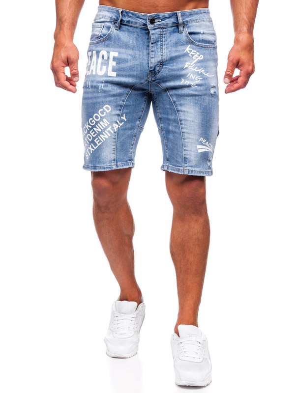 Herren Kurze Hose Jeansshorts Azurblau Bolf MP0259BC