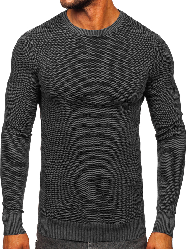 Herren Baumwoll Pullover Anthrazit Bolf W2-20124