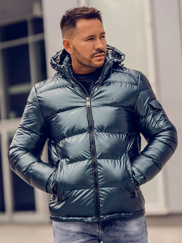 Herren Gepolsterte Winterjacke Sportjacke Grün Bolf EX2138A