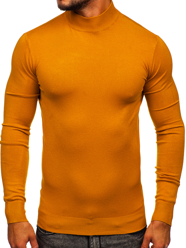Herren Halbrollkragen Pullover Basic Camel Bolf YY05
