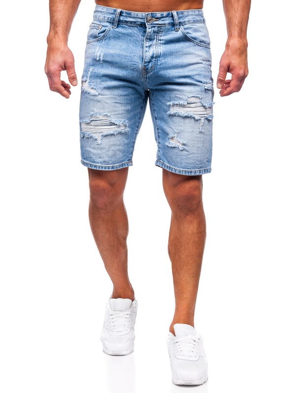 Herren Kurze Hose Jeansshorts Dunkelblau Bolf RJ951