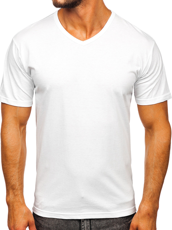 Herren T-Shirt mit V-Ausschnitt Weiß Bolf 192131