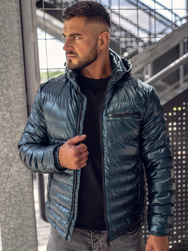 Herren Gepolsterte Übergangsjacke Sportjacke Grün Bolf 2147A