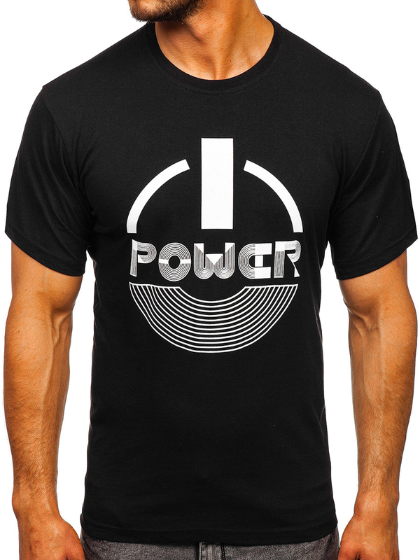 Herren T-Shirt mit Motiv Schwarz Bolf 0011