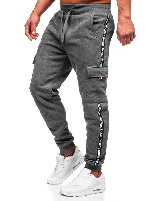 Herren Hose Cargohose Jogger Pants Schwarzgrau Bolf JX8715