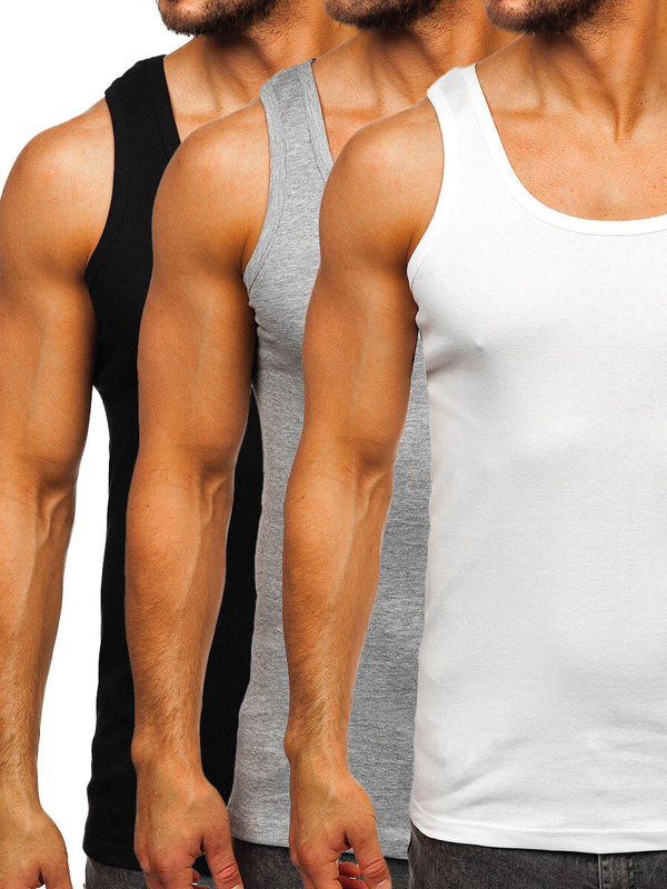 Herren Unterhemd Uni Mehrfarbig 6000-3P 3 Bolf PACK