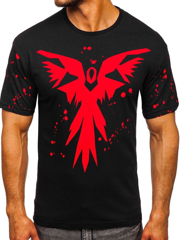 Herren T-Shirt mit Motiv Schwarz Bolf 300