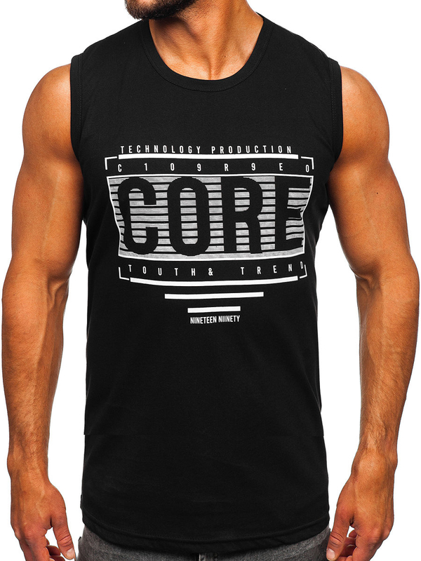 Tank Top mit Motiv Schwarz Bolf 14806