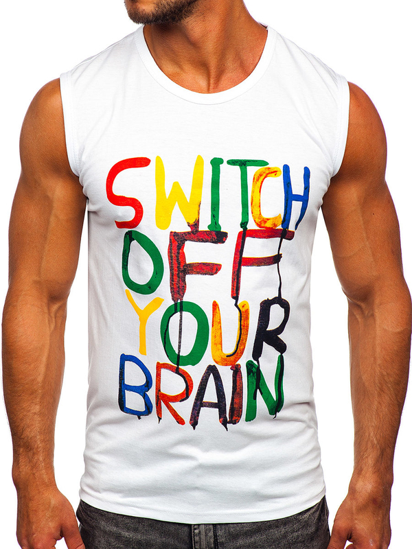 Tank Top mit Motiv Weiß Bolf 14803-1