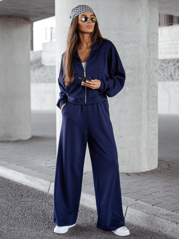 Damen Zweiteiler-Set mit Reißverschluss Schwarzgrau Bolf 821109