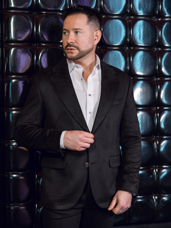 Herren Samtsakko Schwarz Bolf 24410