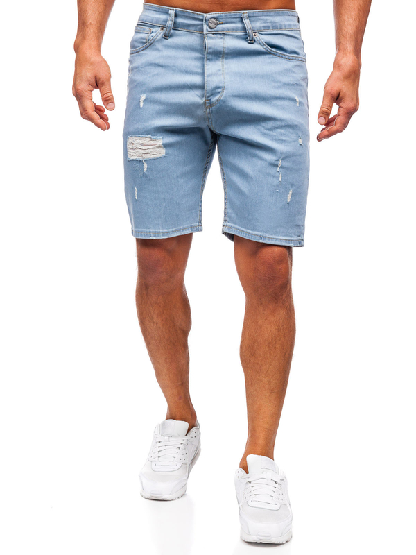 Herren Kurze Jeanshose Shorts Blau Bolf 0426