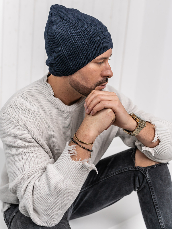 Herren Wintermütze Dunkelblau Bolf 387054