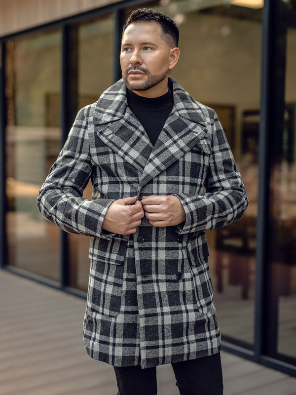 Herren Wintermantel Grau Bolf 1115A