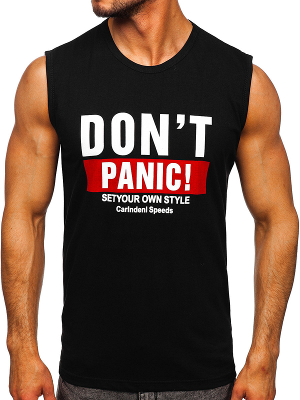 Herren Tank Top mit Motiv Bolf Schwarz14827