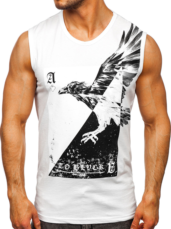 Tank Top mit Motiv Weiß Bolf 14821